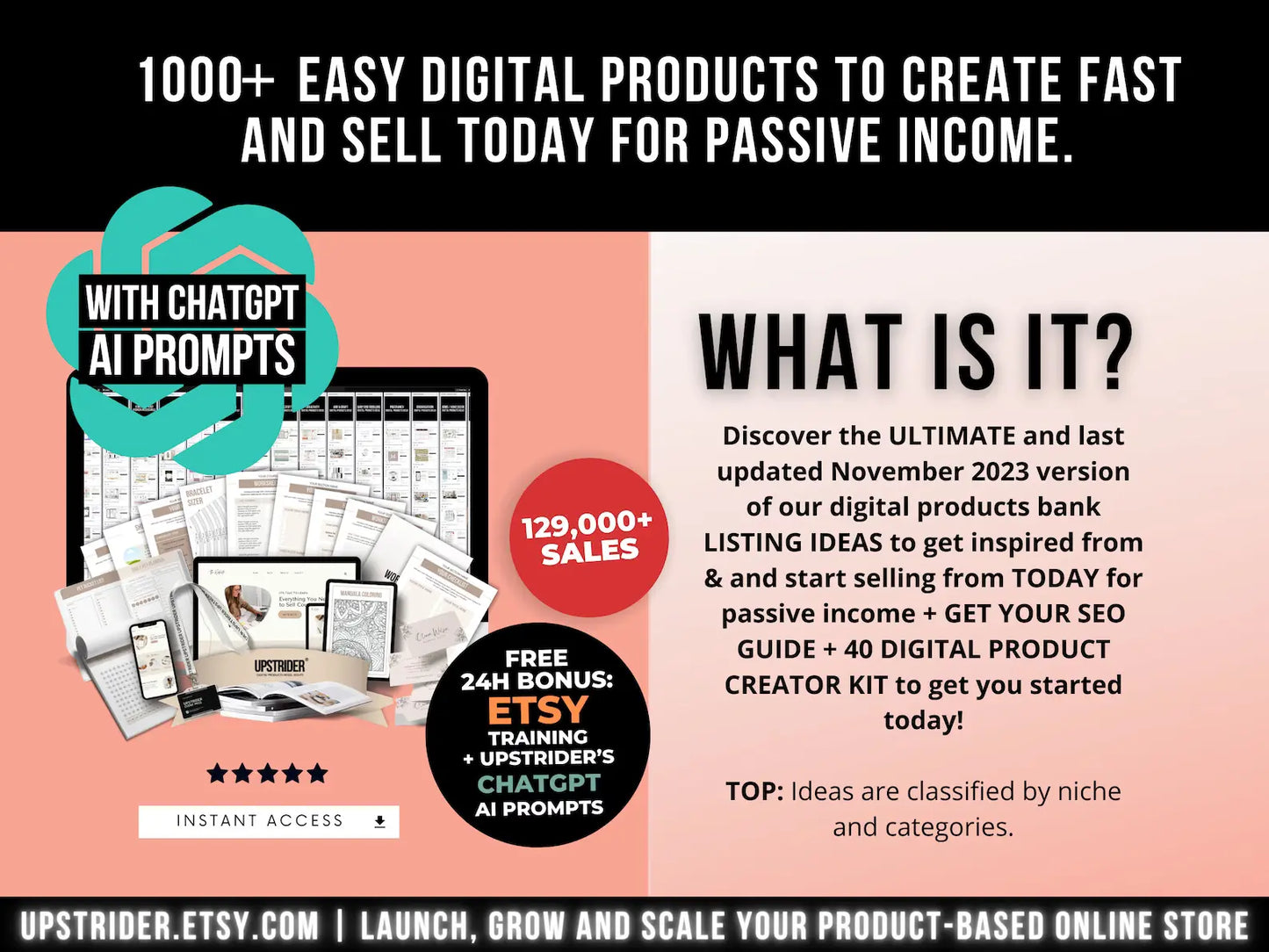 1000 Digital Products Ideas To Create & Sell