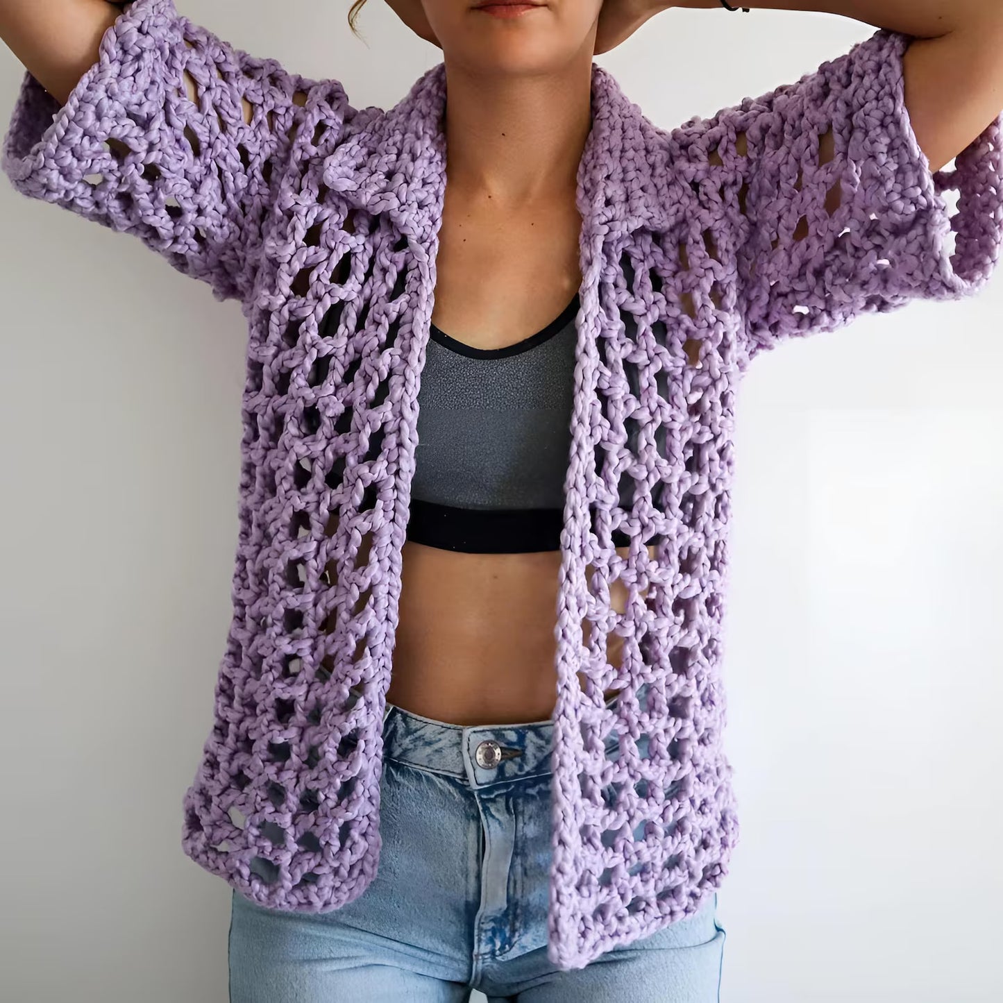 Chunky Mesh Crochet Overshirt