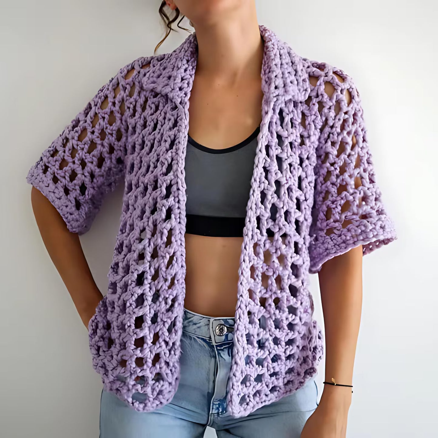 Chunky Mesh Crochet Overshirt