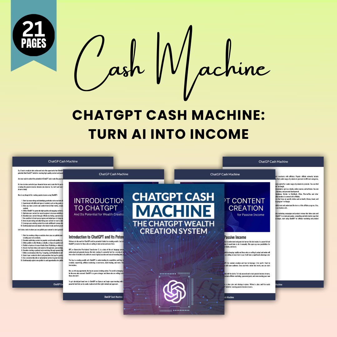 Chatgpt Cash Machine: Premeňte AI na príjem