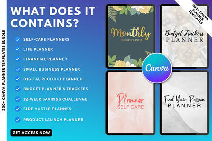 200+ Canva Planner Templates Bundle