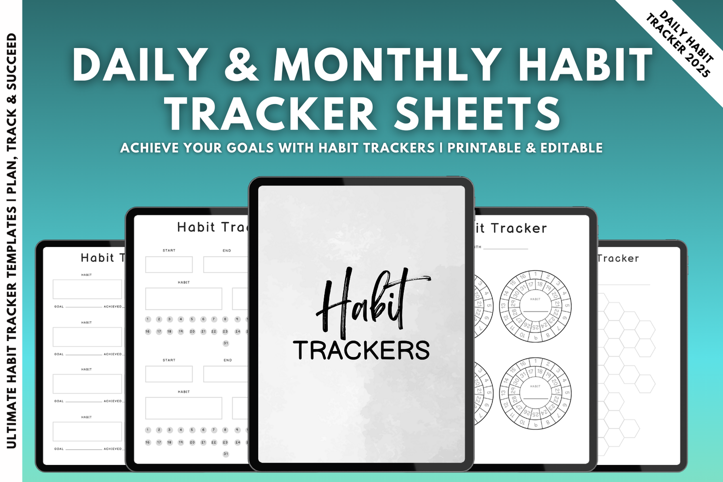 Daily & Monthly Habit Tracker Sheets