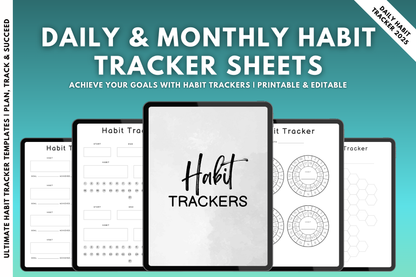 Daily & Monthly Habit Tracker Sheets