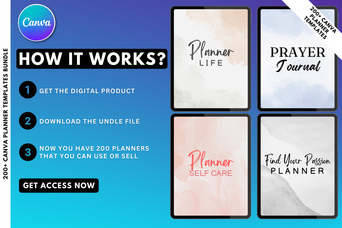 200+ Canva Planner Templates Bundle