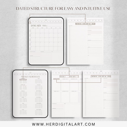 2024 Digital Planner: Daily Journal