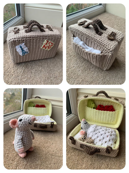 Mouse in a Suitcase Crochet Pattern