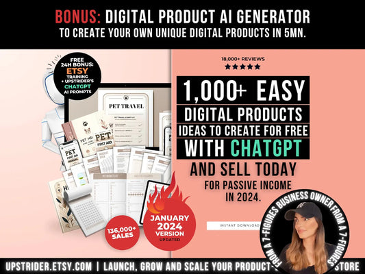 1000 Digital Products Ideas To Create & Sell