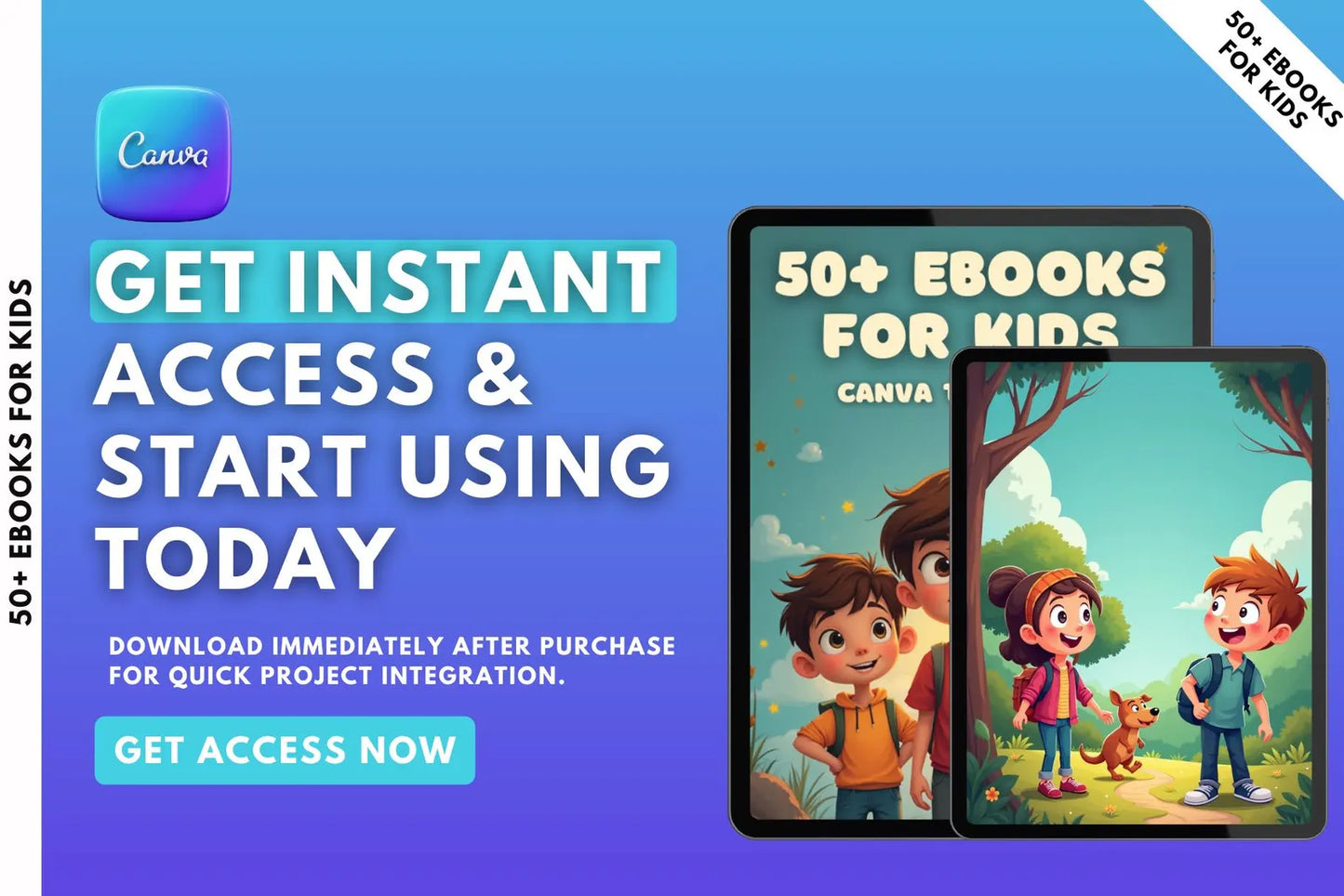 50+ eBooks for Kids Canva Templates