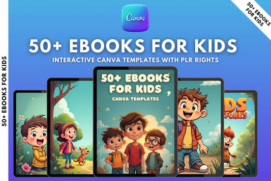 50+ eBooks for Kids Canva Templates